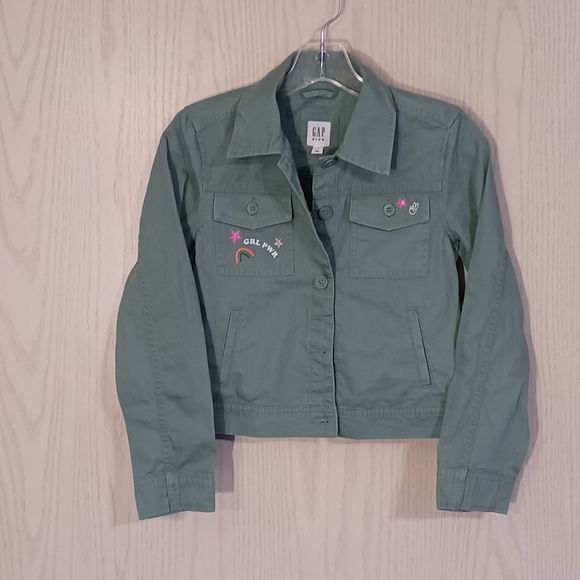 GAP Kids Denim Jacket, Size L (Kids), Lt Green - Picture 1 of 8